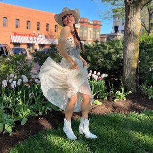 Altar'd State Cream Layered Skirt